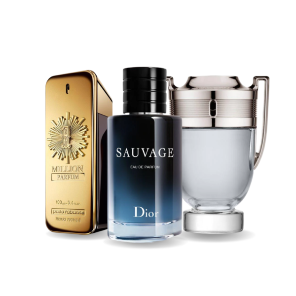 Combo de 3 Perfumes - 1 Million de Paco Rabanne, Sauvage de Dior y Invictus de Paco Rabanne [100 ml]